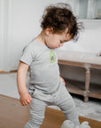 Heather Grey Baby T-Shirt - Chenille avocado Lūmmi in Colour™ Babywear