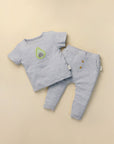 Heather Grey Baby T-Shirt - Chenille avocado Lūmmi in Colour™ Babywear