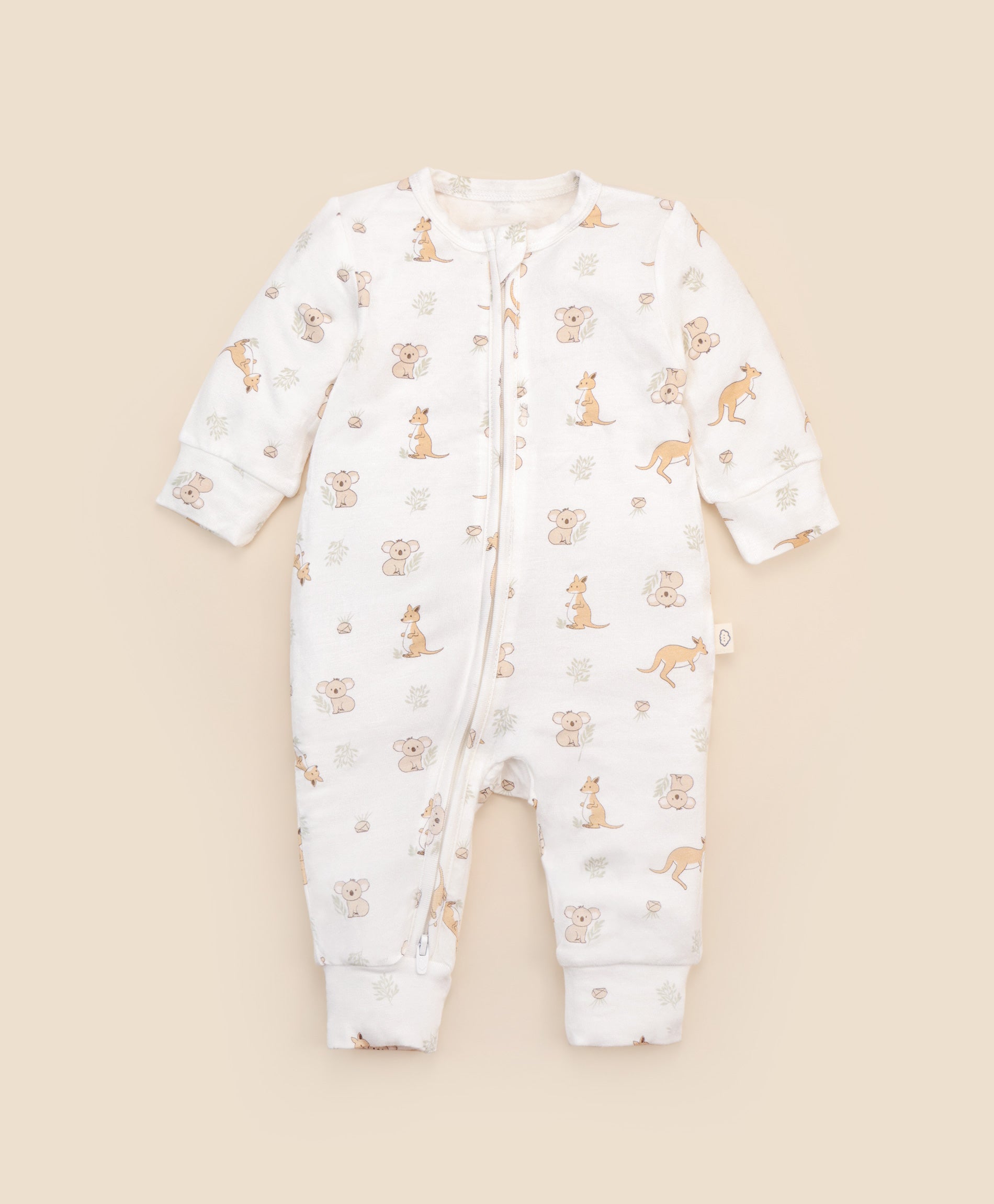 Bamboo growsuit - Kangaroo & Koala