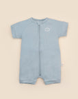 Bamboo zip romper - Dusk blue