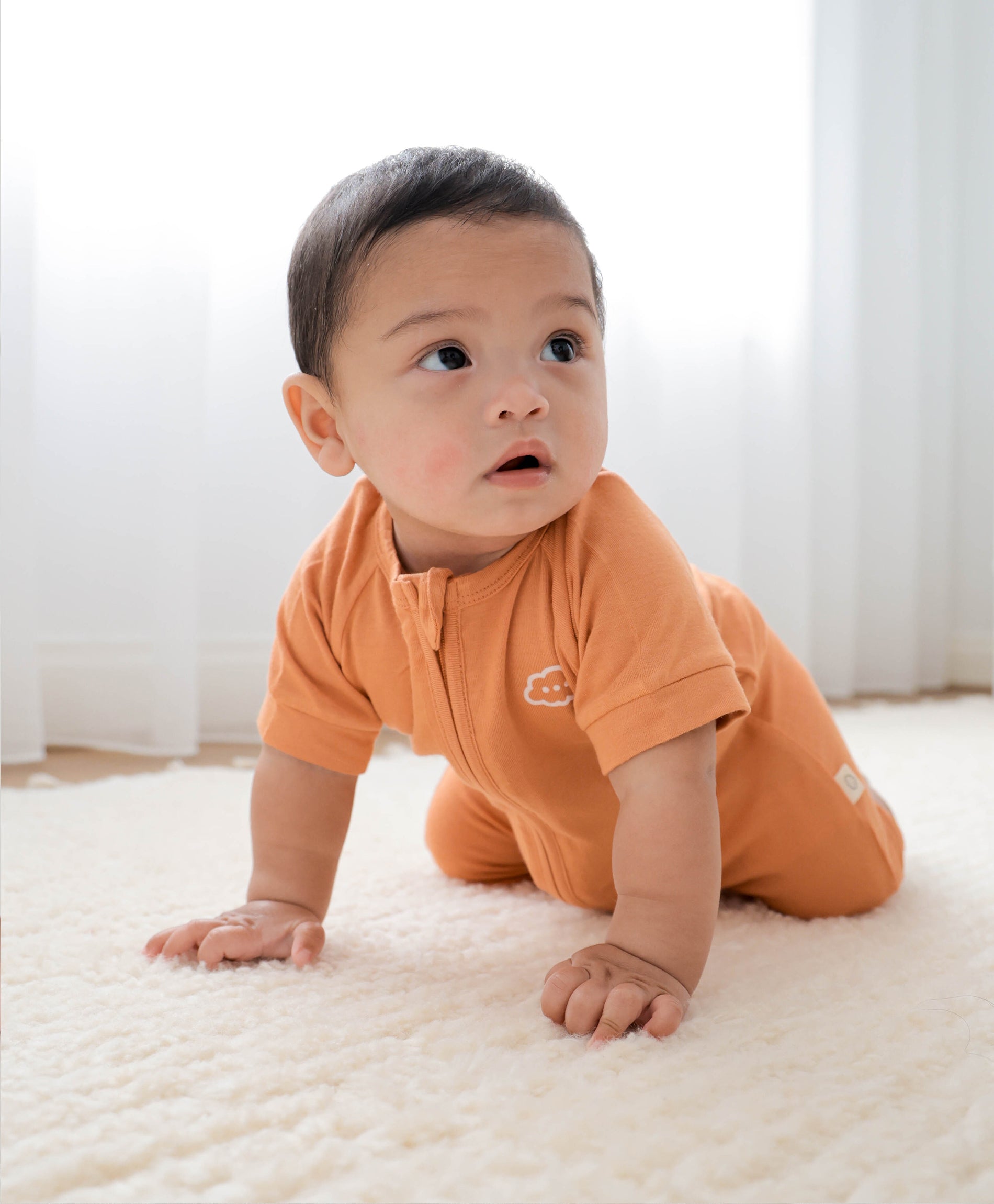 Bamboo zip romper - Ginger
