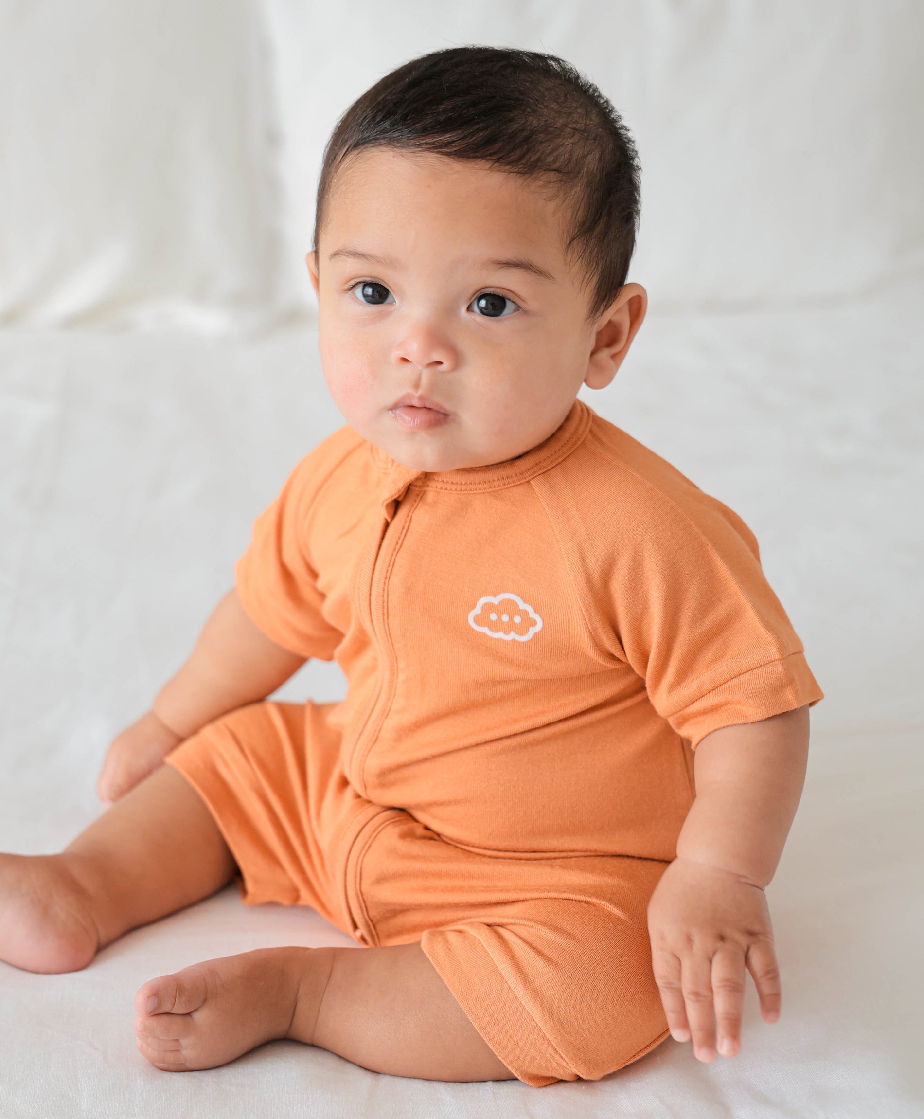 Bamboo zip romper - Ginger
