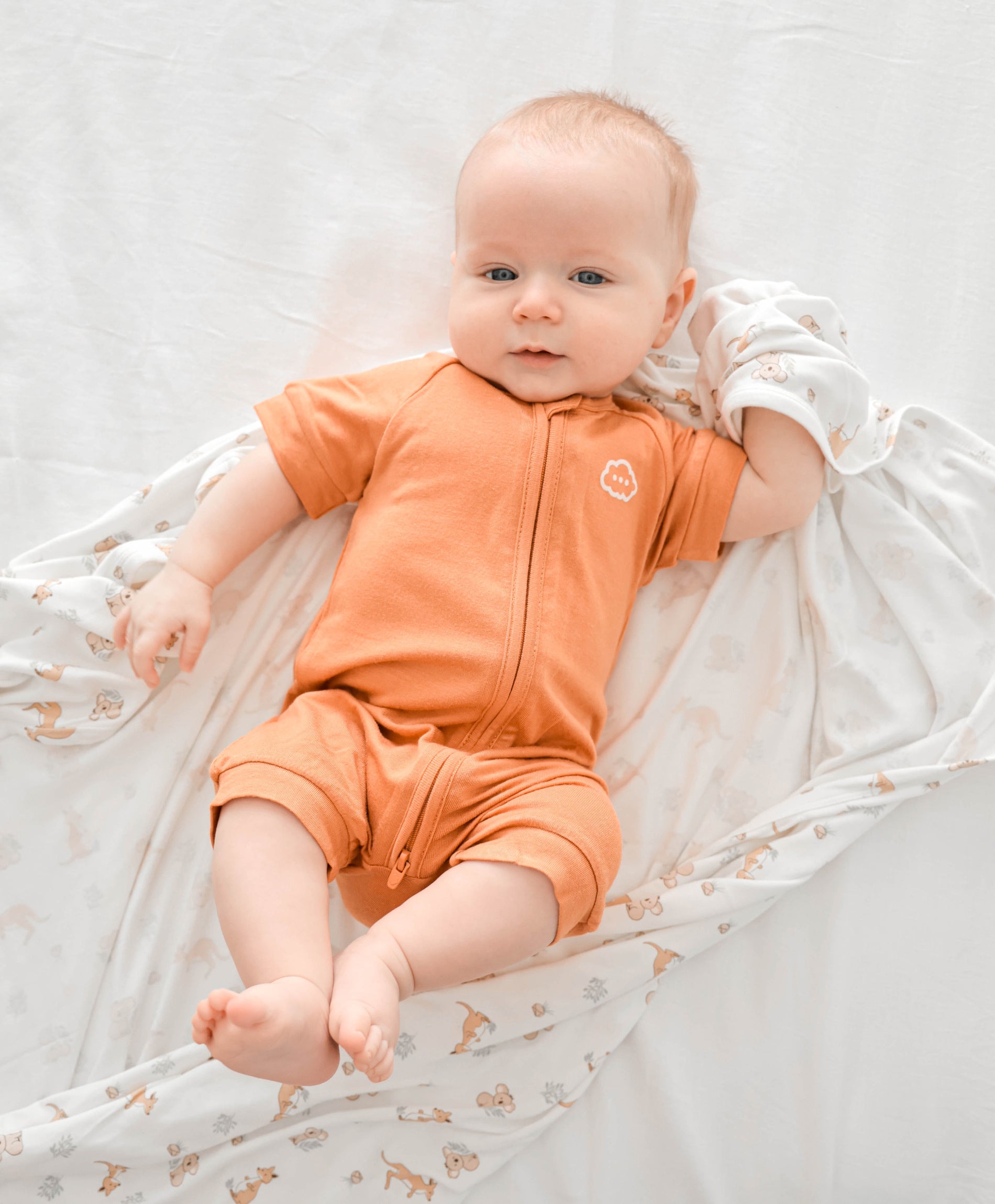 Bamboo zip romper - Ginger