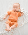 Bamboo zip romper - Ginger