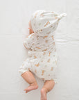 Bamboo zip romper - Kangaroo & koala