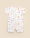 Bamboo zip romper - Kangaroo & koala