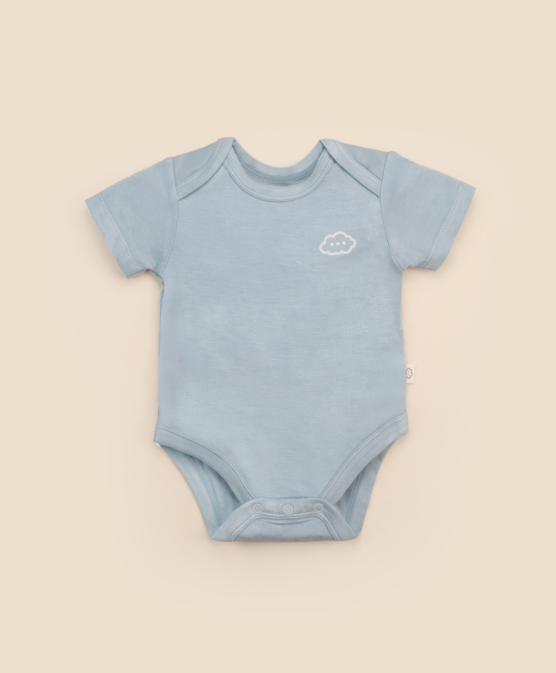 Bamboo short sleeve bodysuit - Dusk blue