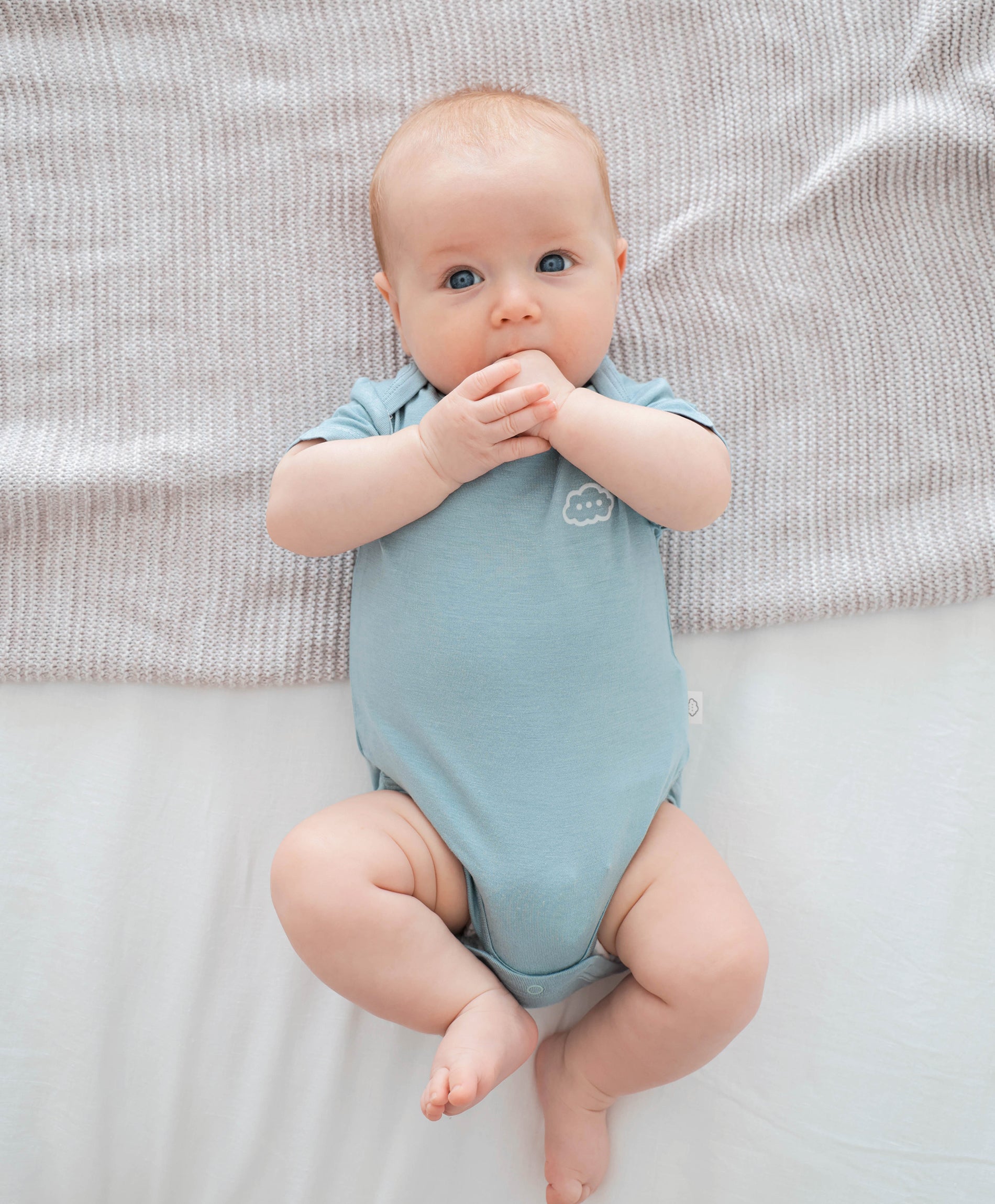 Bamboo short sleeve bodysuit - Dusk blue