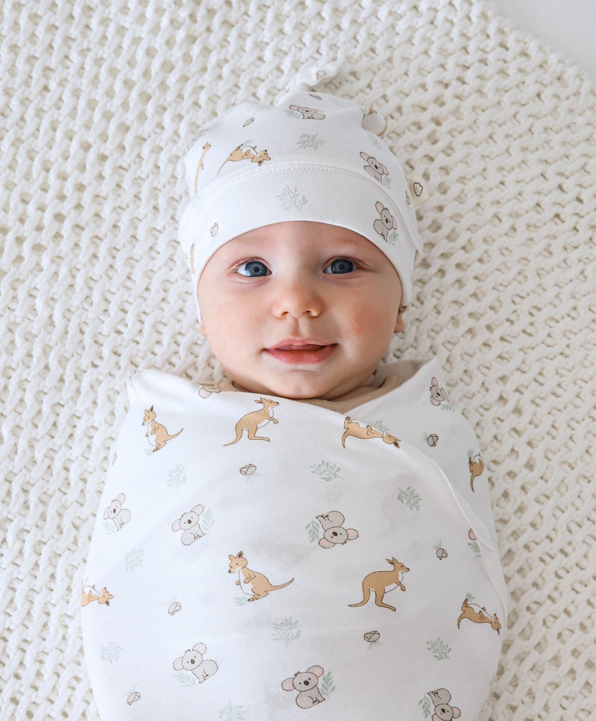 Baby beanie - Kangaroo & Koala