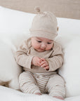 Comfy baby beanie - Heather oat Lummi in Colour Babywear