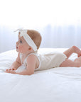 Comfy baby singlet bodysuit - Oat stripes Lummi in Colour Babywear