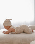 Comfy baby singlet bodysuit - Oat stripes Lummi in Colour Babywear