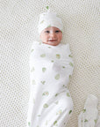 Baby swaddle wrap - Avocados Lummi in Colour Babywear