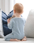 Comfy Baby Zip Growsuit - Blue stripes Lummi in Colour Babywear