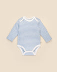 Comfy baby long sleeve bodysuit - Blue stripes Lummi in Colour Babywear