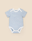Comfy baby short sleeve bodysuit - Blue stripes Lummi in Colour Babywear