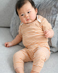 Comfy Baby Leggings - Caramel stripes Lummi in Colour Babywear