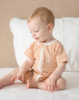 Comfy baby zip romper - Caramel stripes Lummi in Colour Babywear