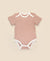 Comfy baby short sleeve bodysuit - Chestnut stripes Lummi in Colour Babywear