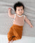 Comfy baby singlet bodysuit - Chestnut stripes Lummi in Colour Babywear