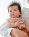 Comfy baby singlet bodysuit - Chestnut stripes Lummi in Colour Babywear