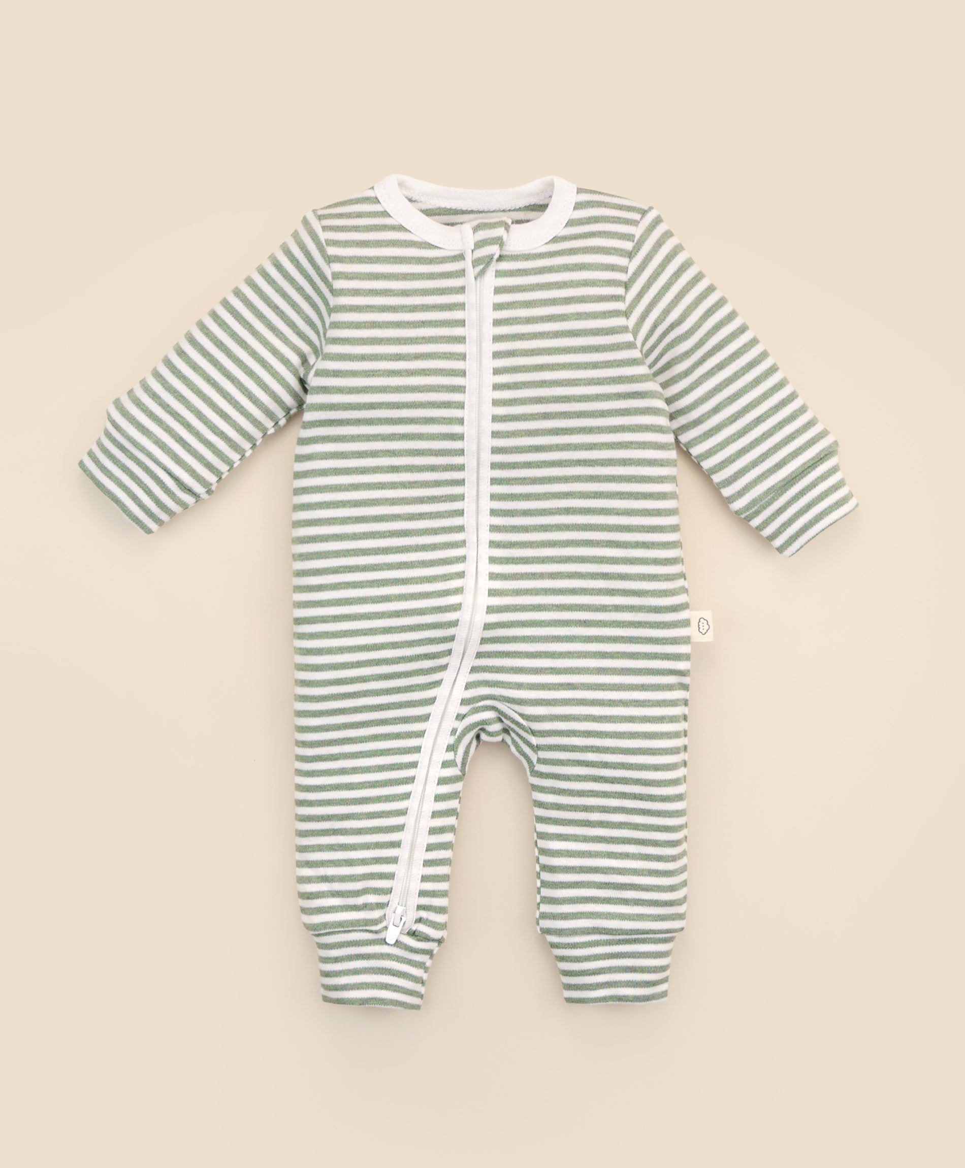 Growsuit - Forest green stripes