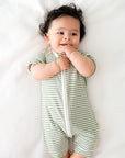 Comfy baby zip romper - Forest stripes Lummi in Colour Babywear