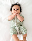 Comfy baby zip romper - Forest stripes Lummi in Colour Babywear