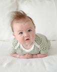 Comfy baby short sleeve bodysuit - Forest stripes Lummi in Colour Babywear