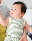 Comfy baby singlet bodysuit - Forest stripes Lummi in Colour Babywear