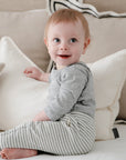 Comfy baby long sleeve bodysuit - Heather grey Lummi in Colour Babywear