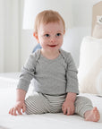 Comfy baby long sleeve bodysuit - Heather grey Lummi in Colour Babywear