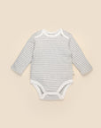Comfy baby long sleeve bodysuit - Grey stripes Lummi in Colour Babywear