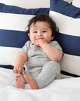 Comfy baby short sleeve bodysuit - Heather grey Lummi in Colour Babywear