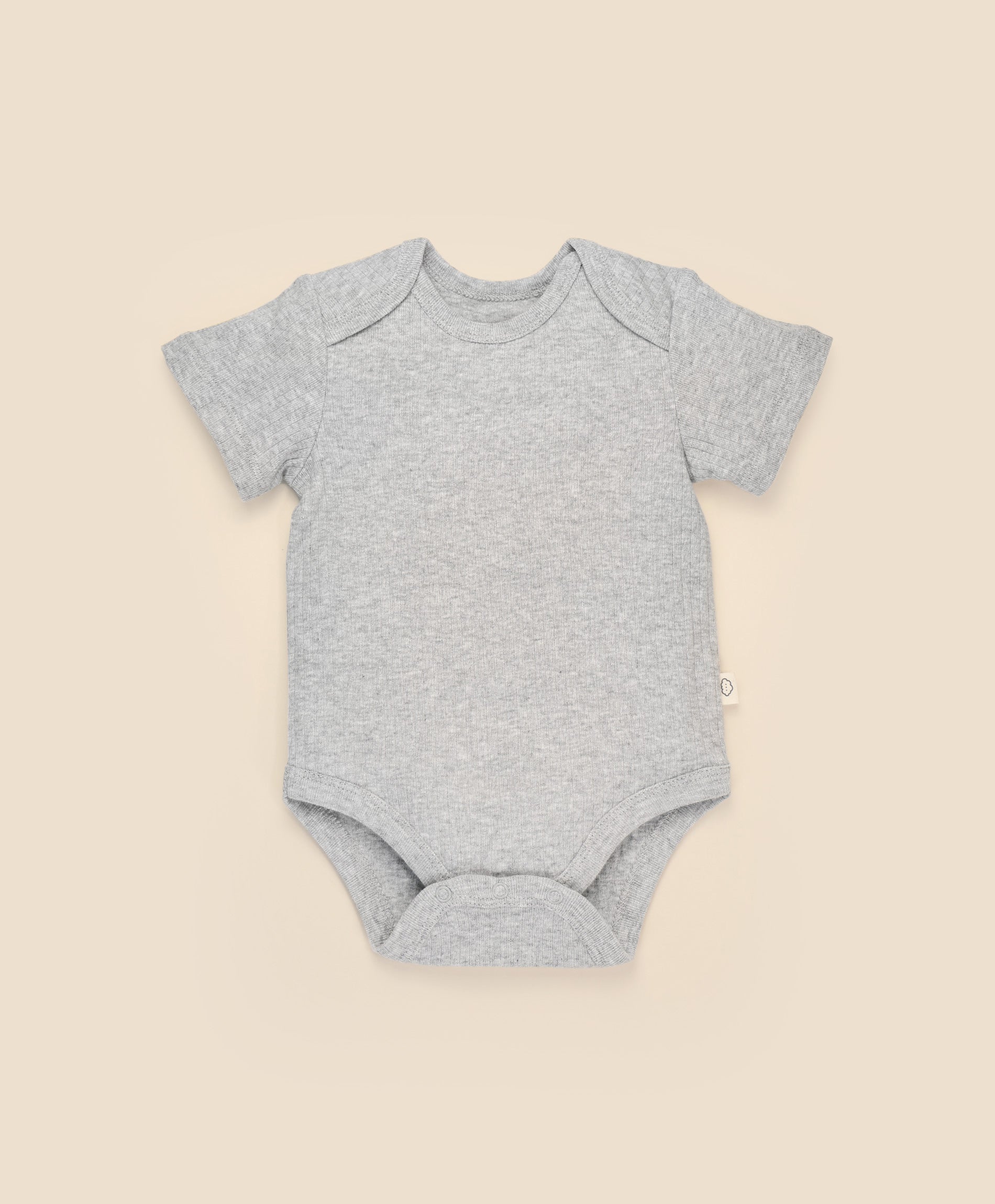 Comfy baby short sleeve bodysuit - Heather grey Lummi in Colour Babywear