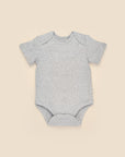 Comfy baby short sleeve bodysuit - Heather grey Lummi in Colour Babywear