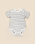 Comfy baby short sleeve bodysuit - Grey stripes Lummi in Colour Babywear