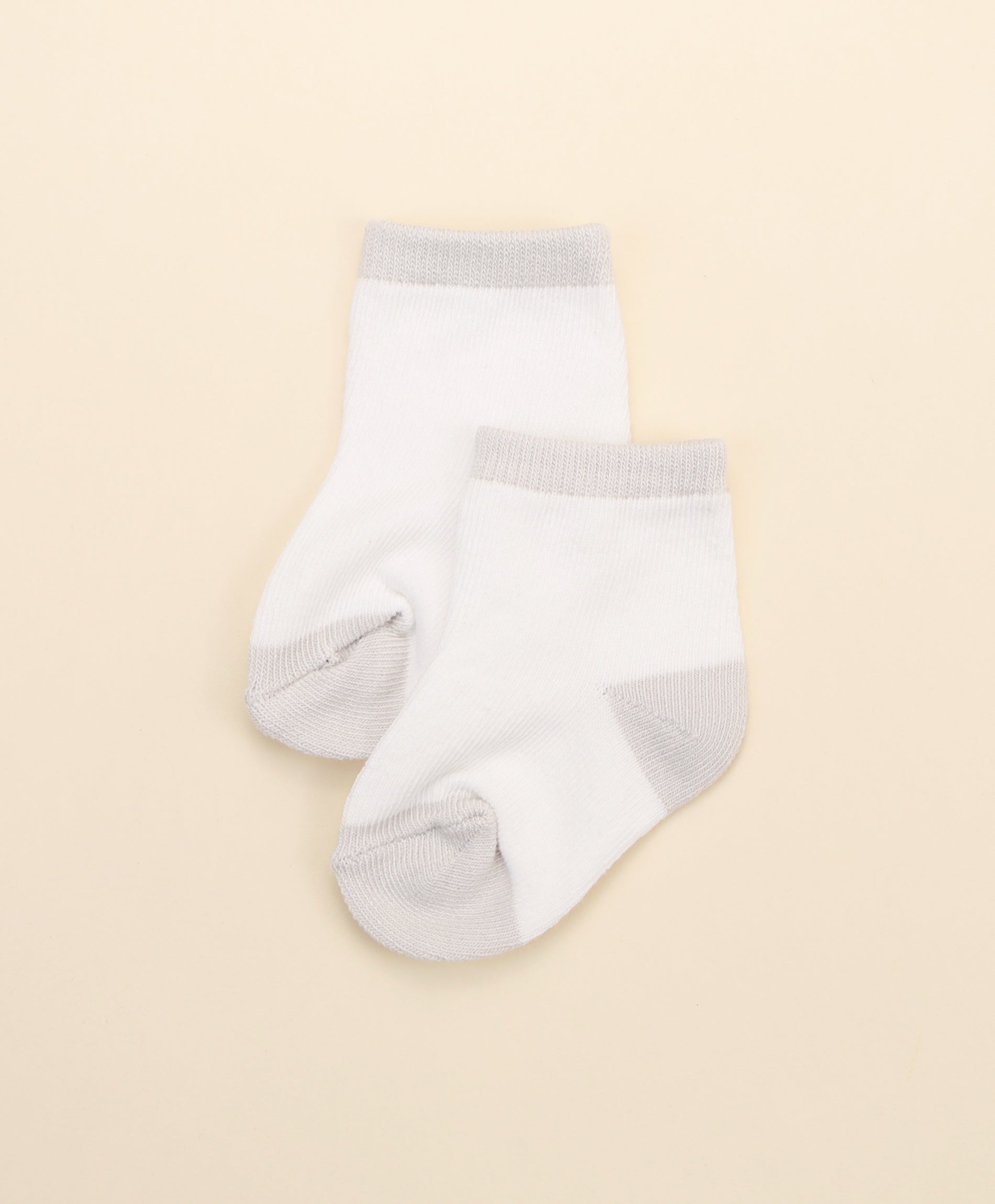 Baby Socks - Grey & white
