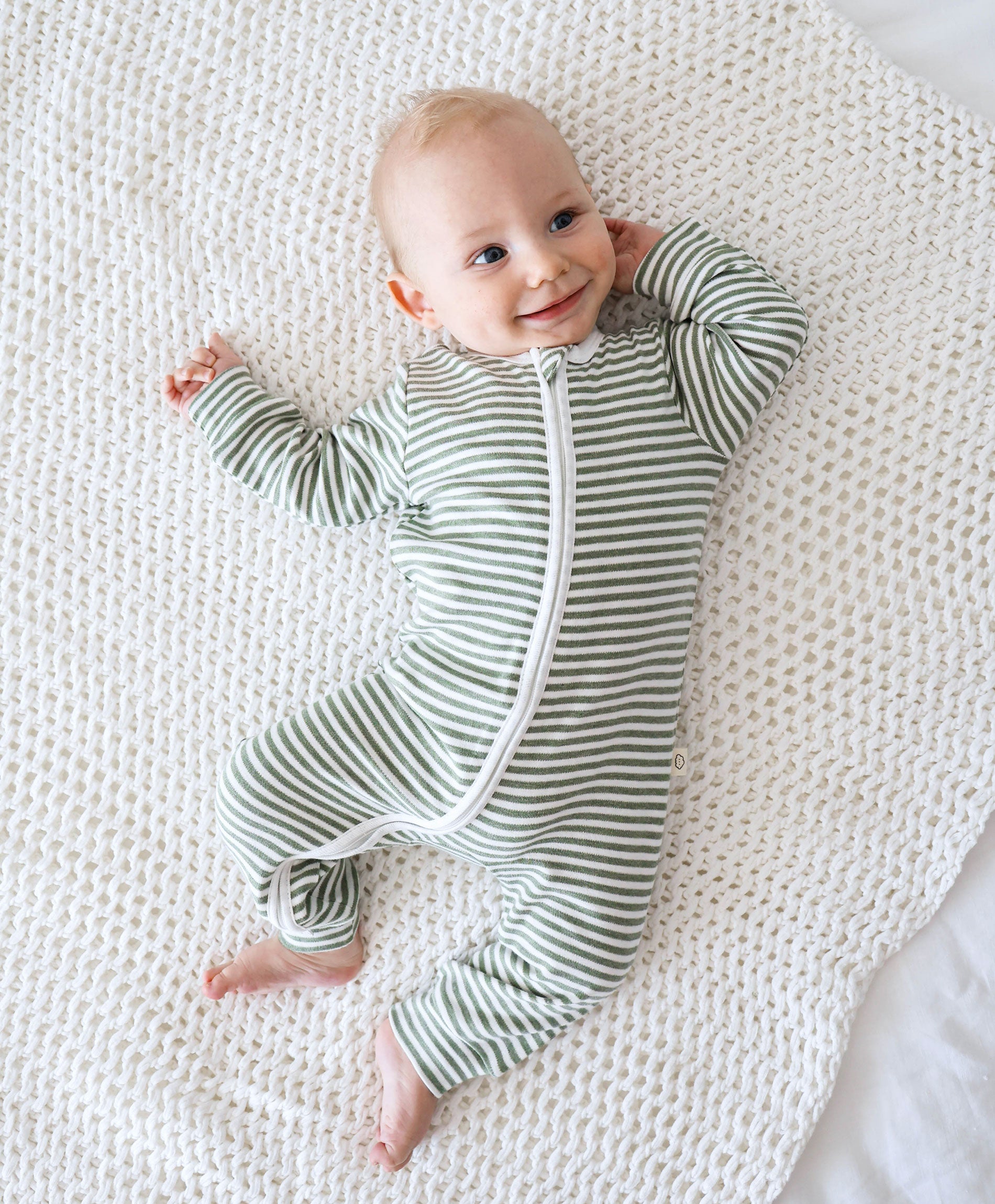 Growsuit - Forest green stripes