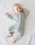 Growsuit - Forest green stripes