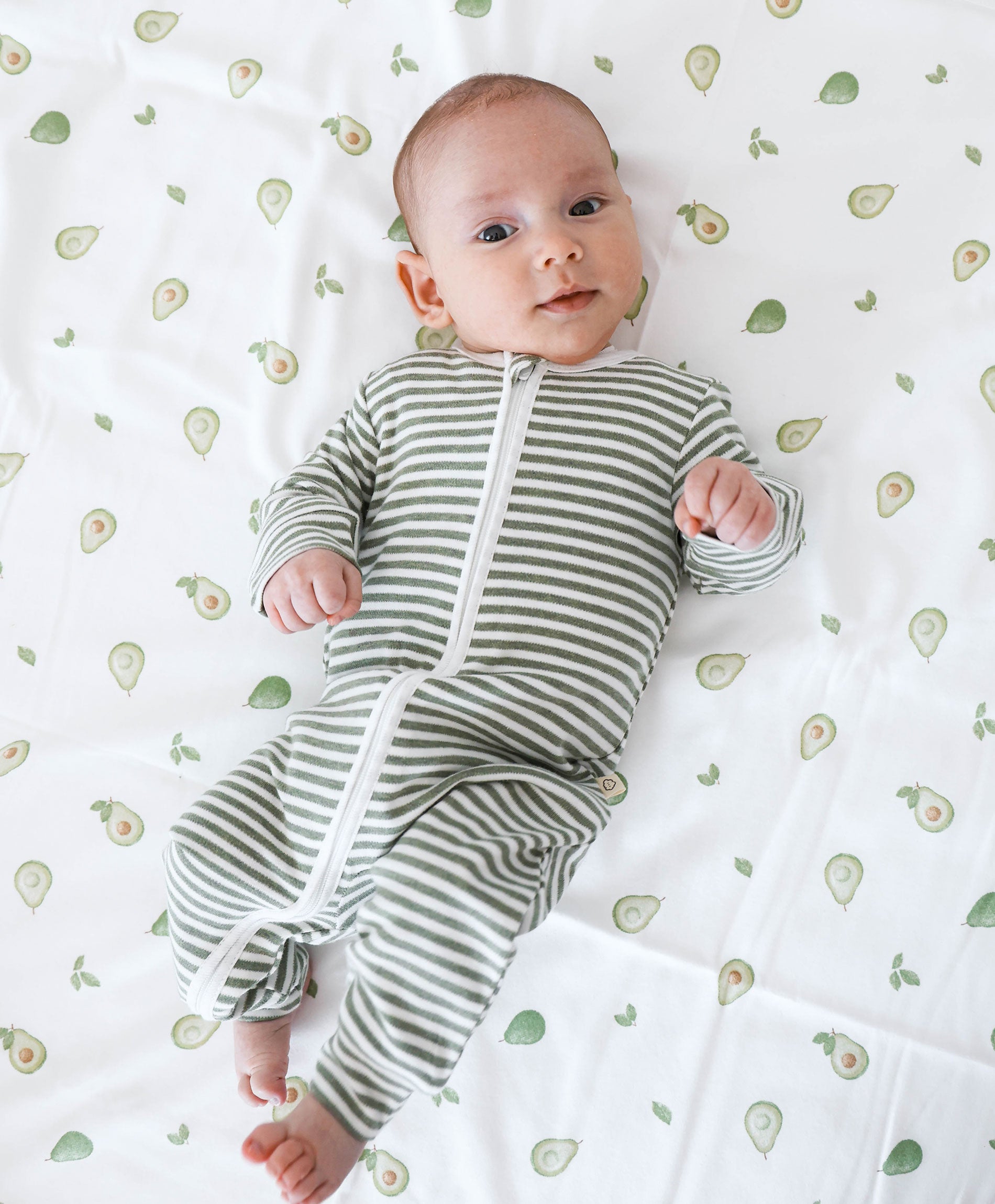 Growsuit - Forest green stripes