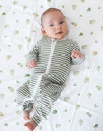 Growsuit - Forest green stripes