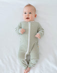 Growsuit - Forest green stripes
