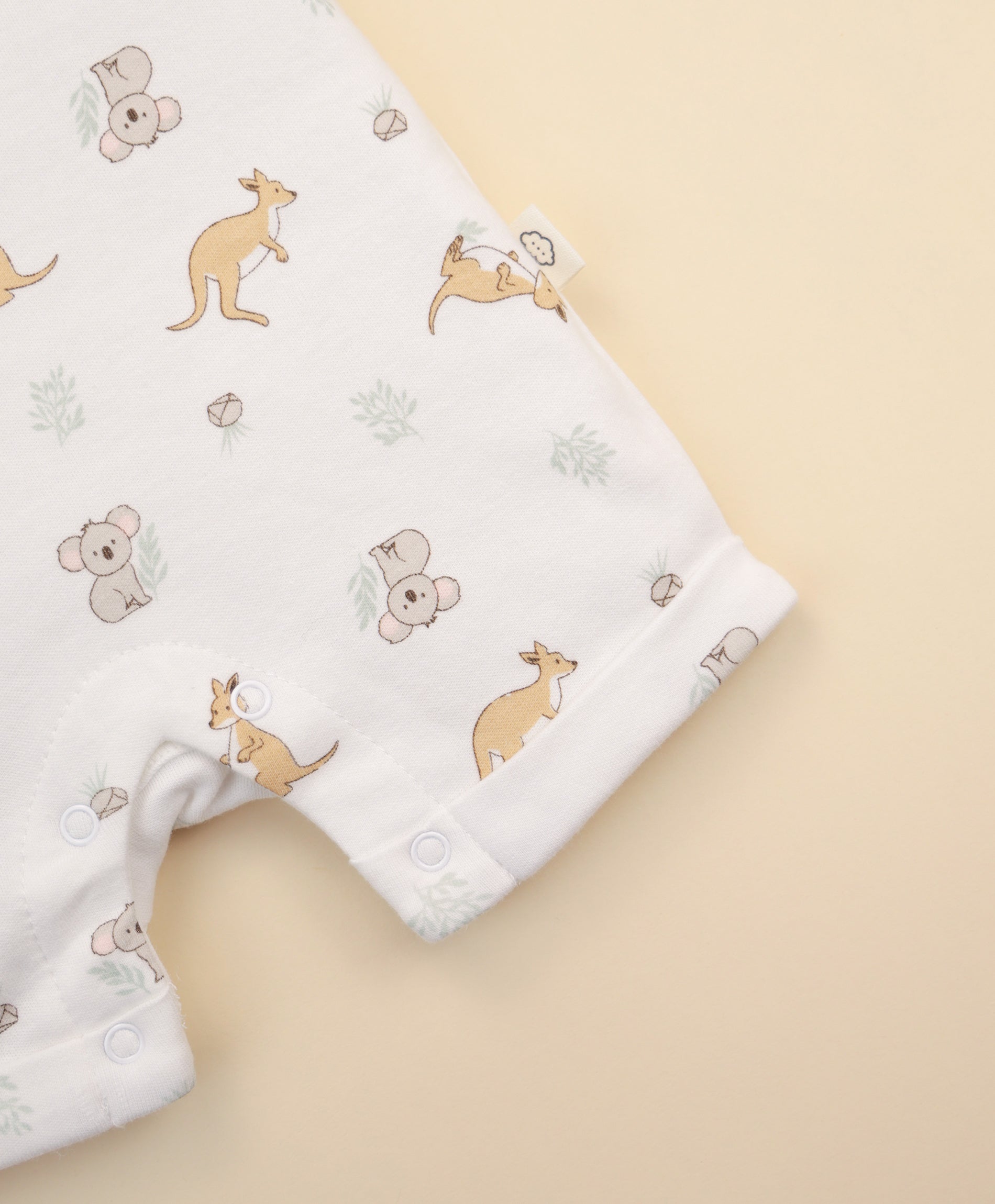 Comfy baby zip romper - Kangaroo & Koala