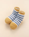 Baby Socks - Mustard & blue stripes