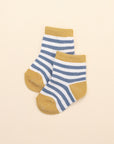 Baby Socks - Mustard & blue stripes