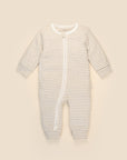 Comfy Baby Zip Growsuit - Oat stripes Lummi in Colour Babywear