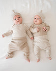Comfy baby long sleeve bodysuit - Heather oat Lummi in Colour Babywear