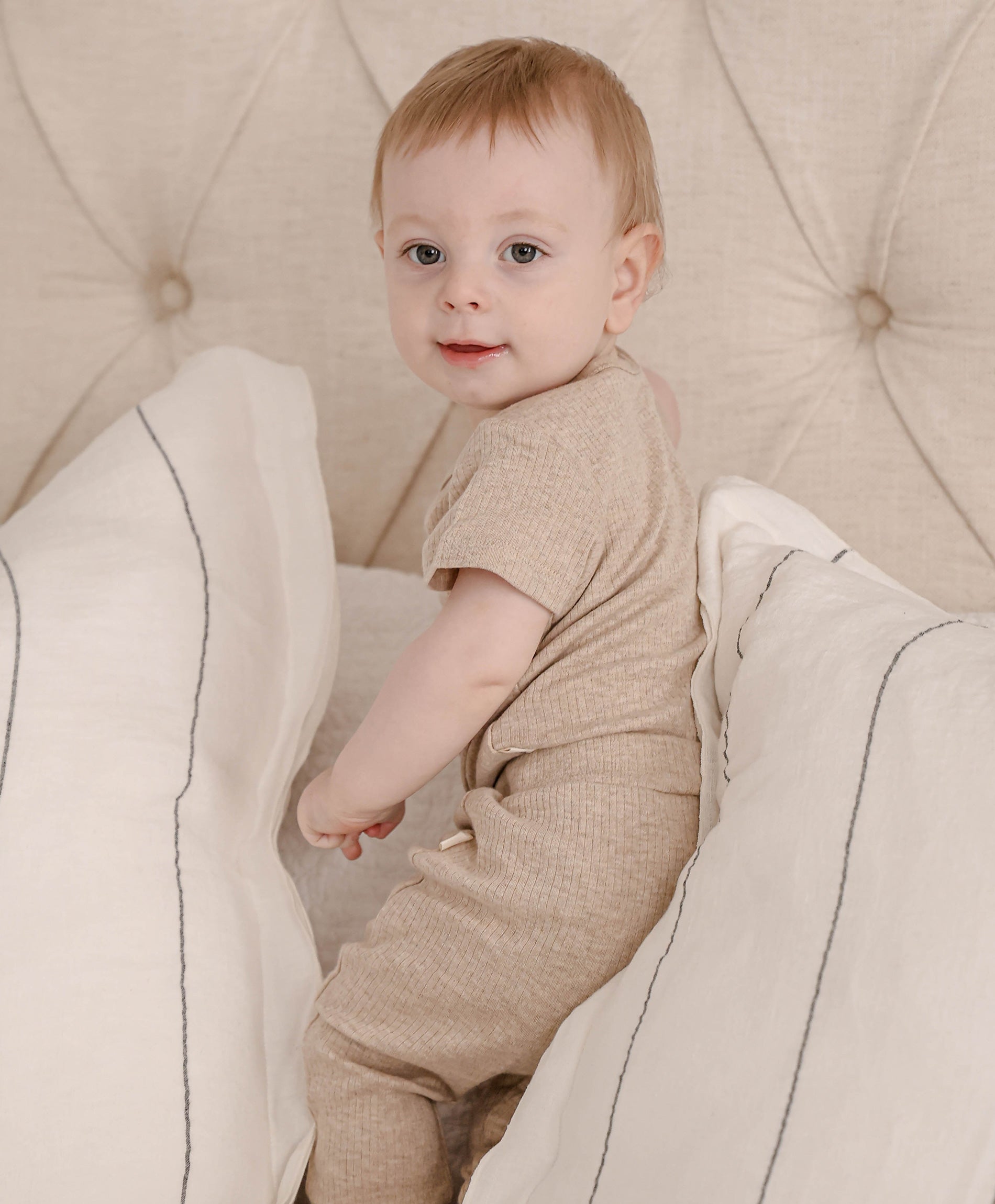 Comfy Baby Leggings - Heather oat Lummi in Colour Babywear
