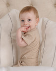 Comfy baby short sleeve bodysuit - Heather oat Lummi in Colour Babywear